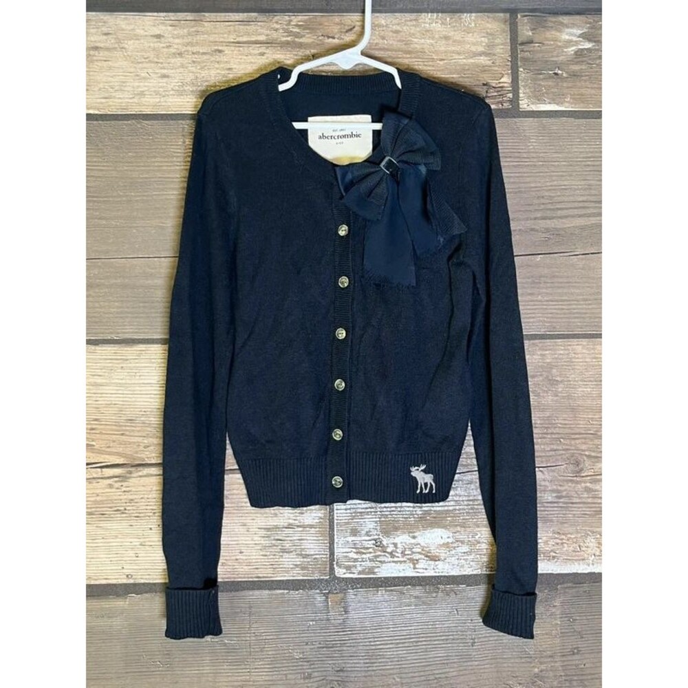 Abercrombie Kids AF Navy Cardigan Bow Medium Girls Classic
